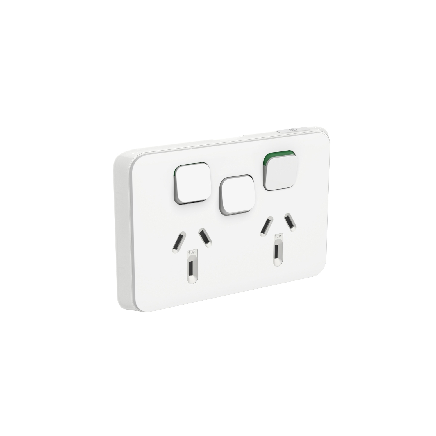 PDL395X-VW - PDL Iconic Double Switched Socket + Switch 10Amp - Vivid White